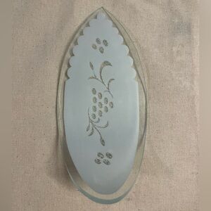 2 Vintage Lotus Lamp Glass Petal Replacement – Frosted White/Blue w/ Clear Edge